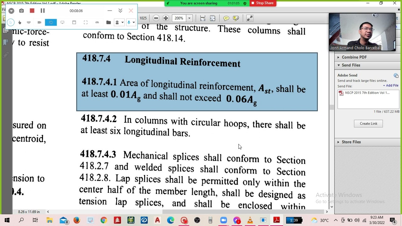 SEISMIC DETAILING OF SPECIAL MOMENT FRAME RC COLUMNS AS PER NSCP 2015 SEC. 418 PART 1/3