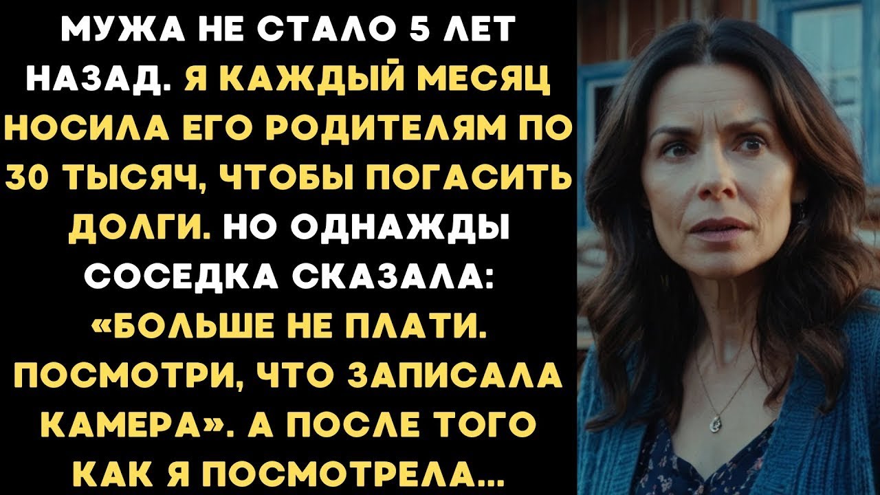 Муж умер 5 лет назад и я отдавала его долги. Но соседка сказала: Больше не плати. Проверь камеру...