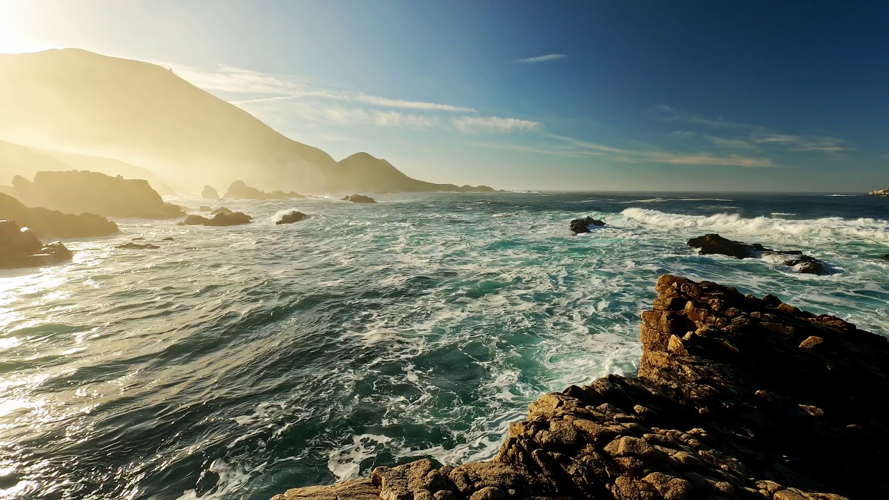 Calming Coastal Waves & Blue Skies, Big Sur, CA - Nature, Meditation, Stress Relief, Relaxing 4K UHD