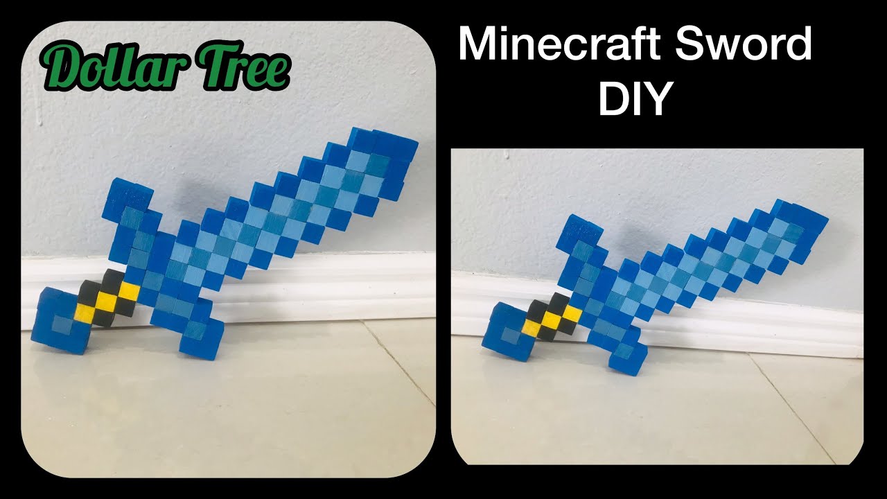 Minecraft sword diy | Dollar Tree Minecraft themed birthday centerpiece idea | Costume DIY