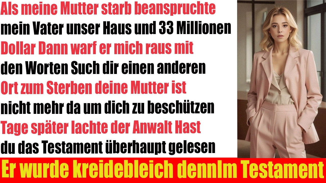 Mein Vater warf mich raus nach Mamas Tod  er kannte ihr Testament nicht
