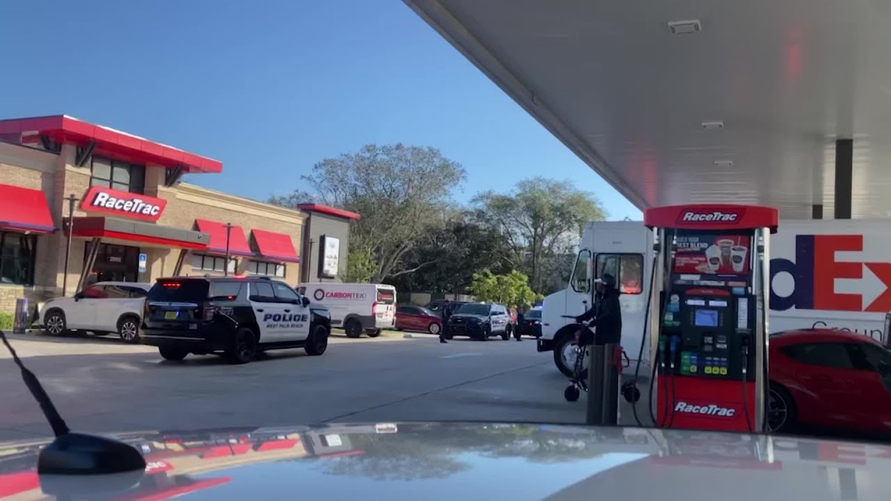 Heavy police presence at RaceTrac gas station in West Palm Beach