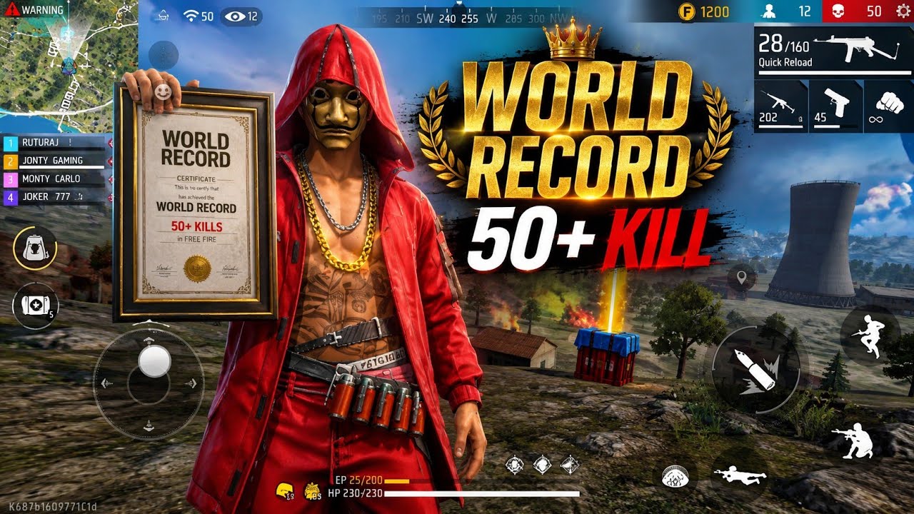 🔥 50 Kills in One Match 😱 | World Record? | Free Fire MAX Gameplay | 50+ Kills Challenge