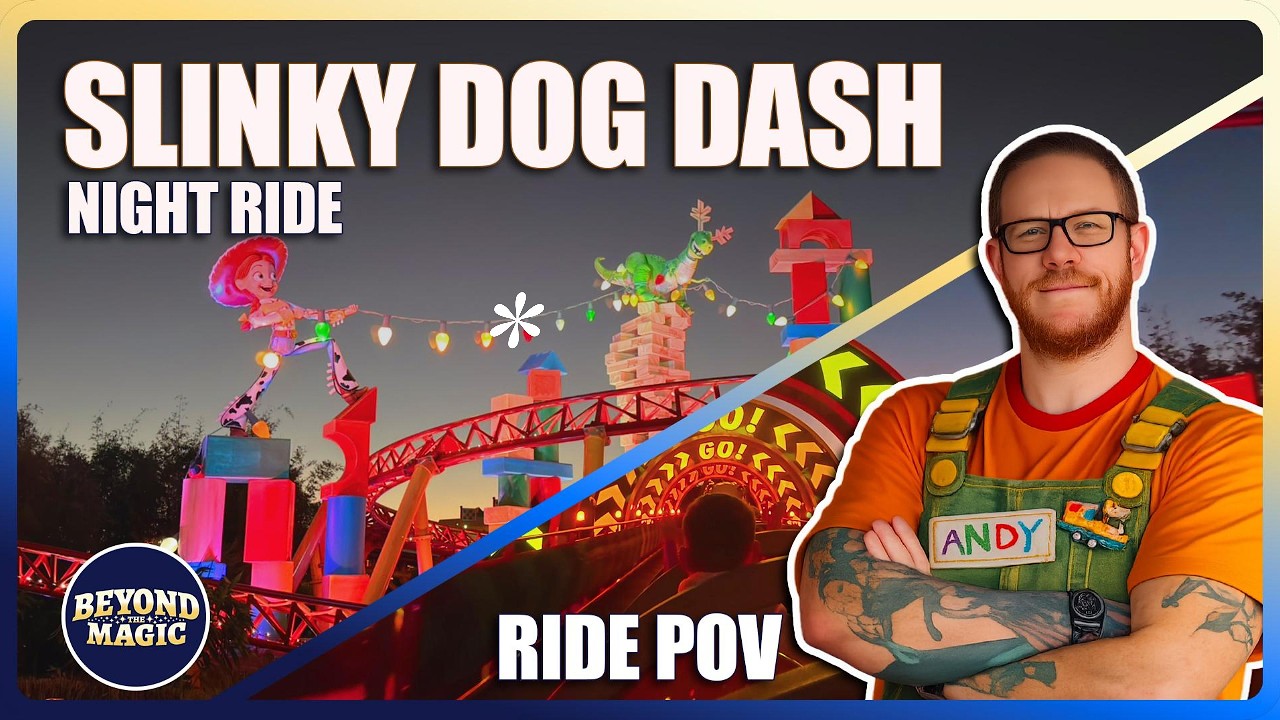 Slinky Dog Dash Night Ride POV | Hollywood Studios
