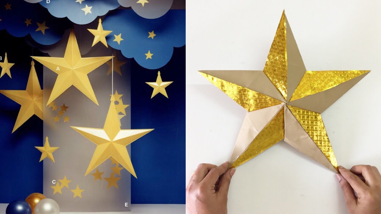 how to make paper star for party decoration