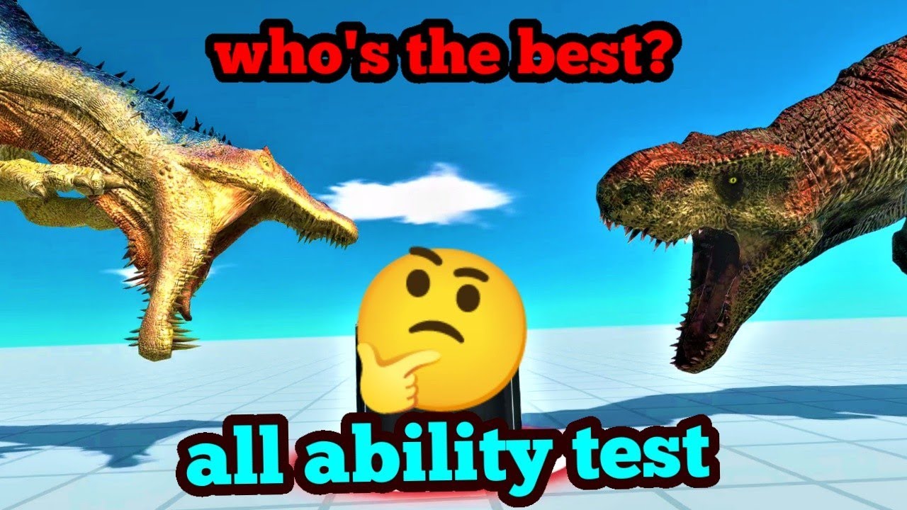 SPINOSAURUS VS T-REX ABILITY TEST animal revolt battle simulator SPEED STRENGTH ENDURANCE  RACE