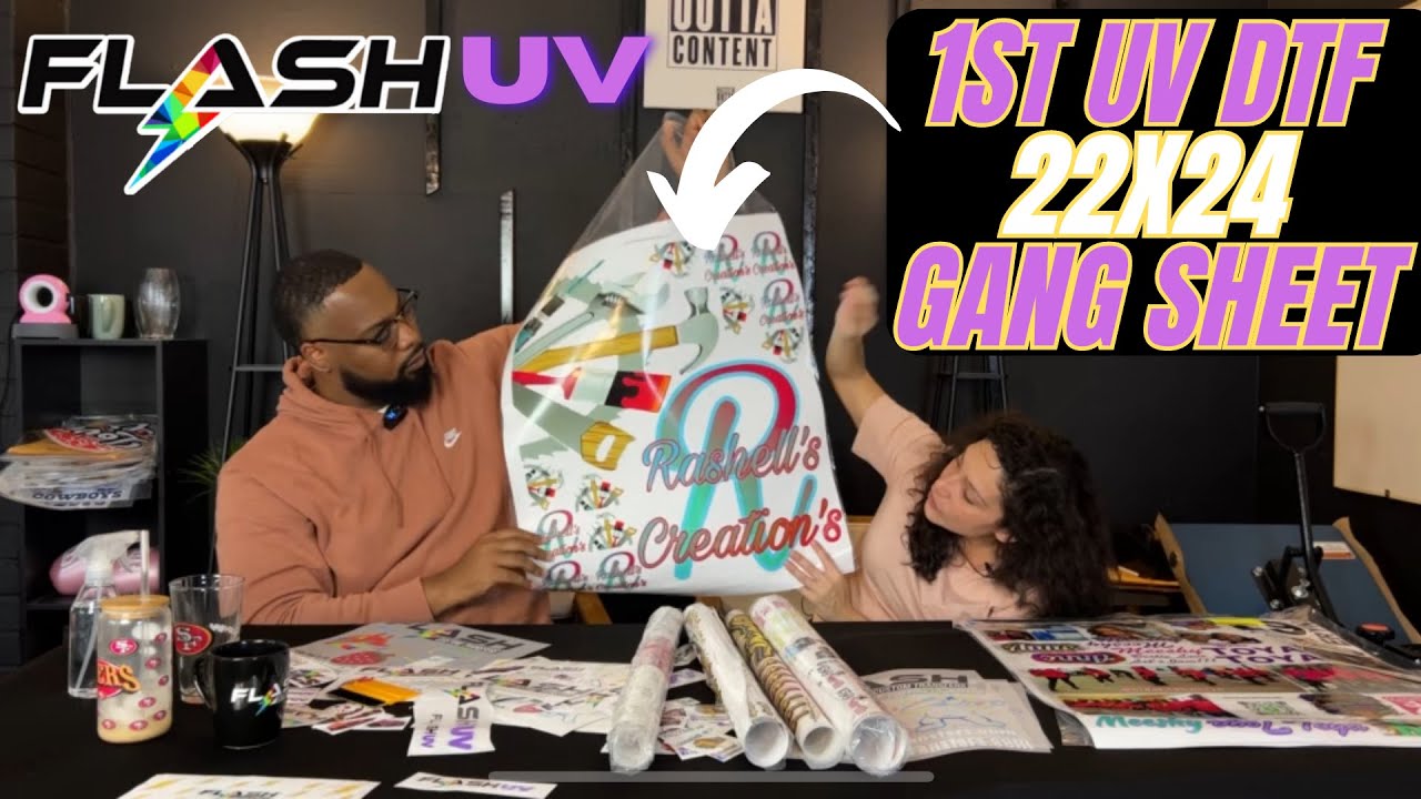 FLASH UV THE WORLDS FIRST 22X24 UV DTF GANG SHEET 2023 | $45 NO SET-UP FEES! #uvdtf #dtf