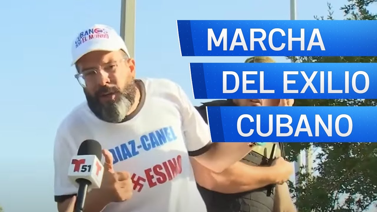 Exilio cubano marcha en Miami en apoyo a las protestas en la isla