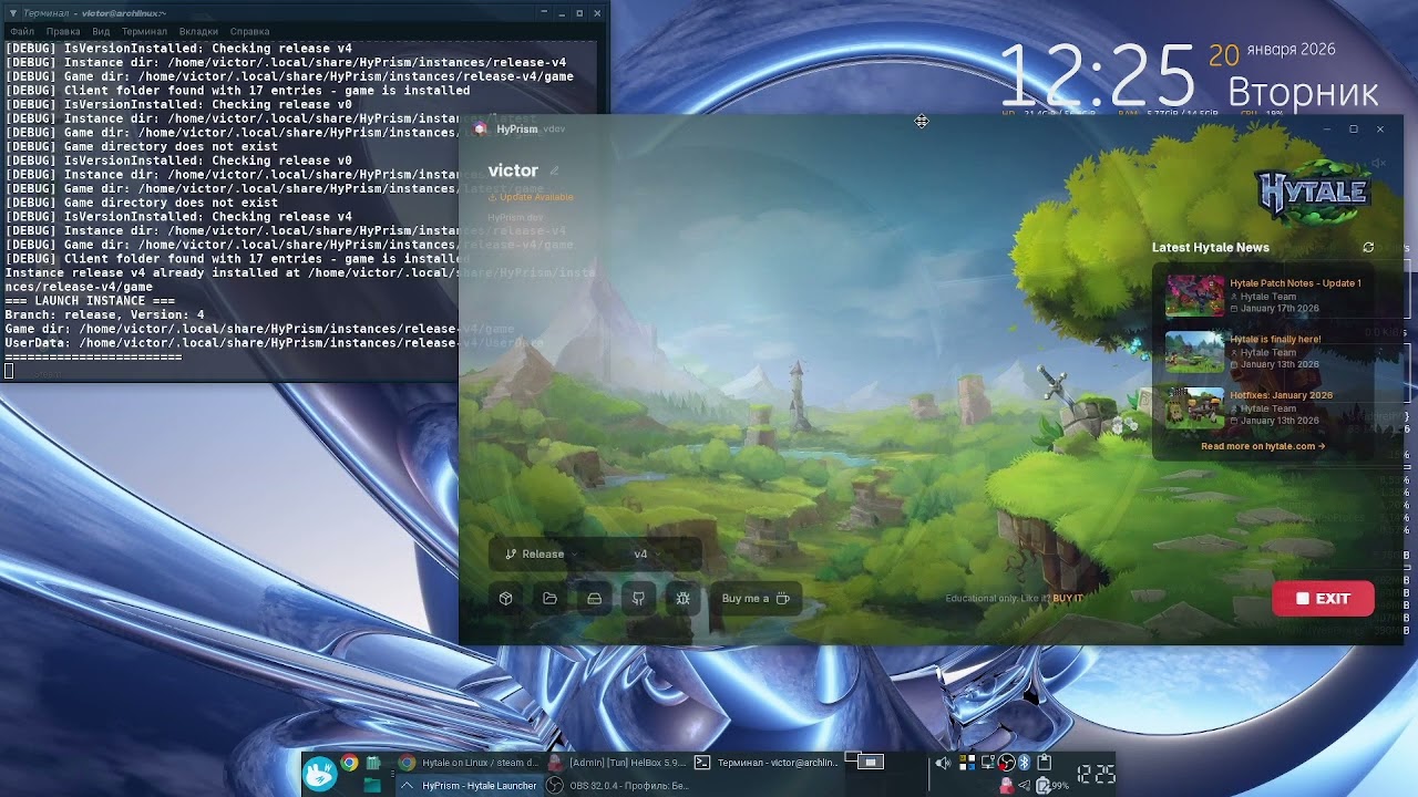 Hytale Launcher on Windows/Linux/Steam deck