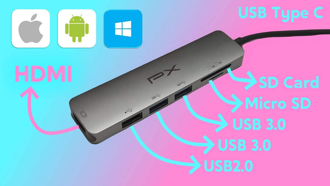 USB Hub Wajib Punya! Support Android, Windows dan MacBook | PX UCH160