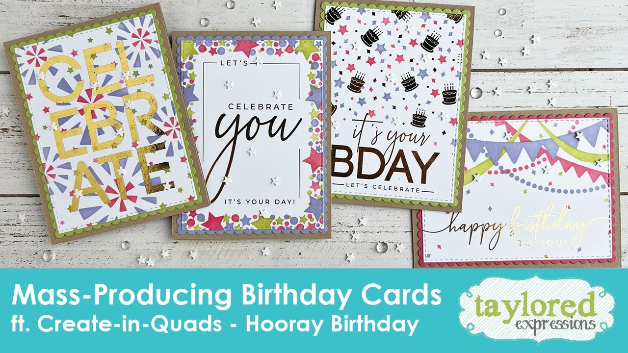 The Easiest Way to Mass-Produce (Different) Foiled Birthday Cards | Create-in-Quads