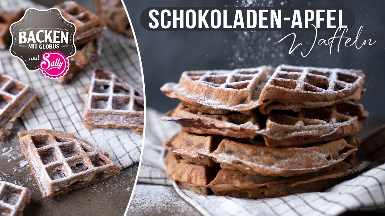 NEU: Schokoladen-Apfel-Waffeln selber machen - Brunch | Backen mit Globus & Sally #124