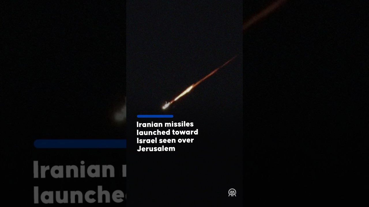 Iranian missiles launched toward Israel seen over Jerusalem