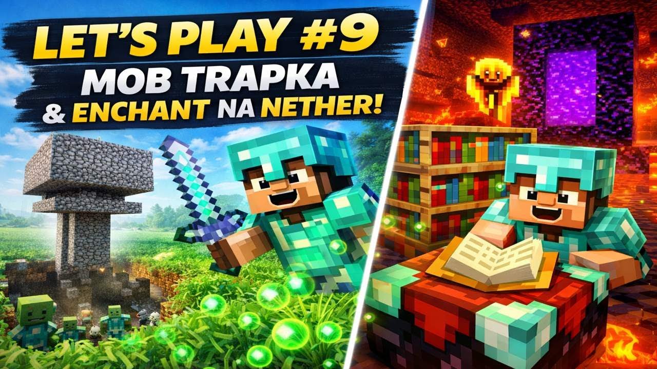 MOB TRAPKA a příprava do Netheru | Minecraft LET’S PLAY #9