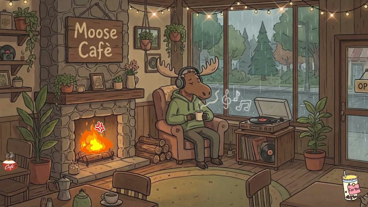 Rainy Day at Moose Music Café / Chillhop & Jazz Fusion [No Repeat]
