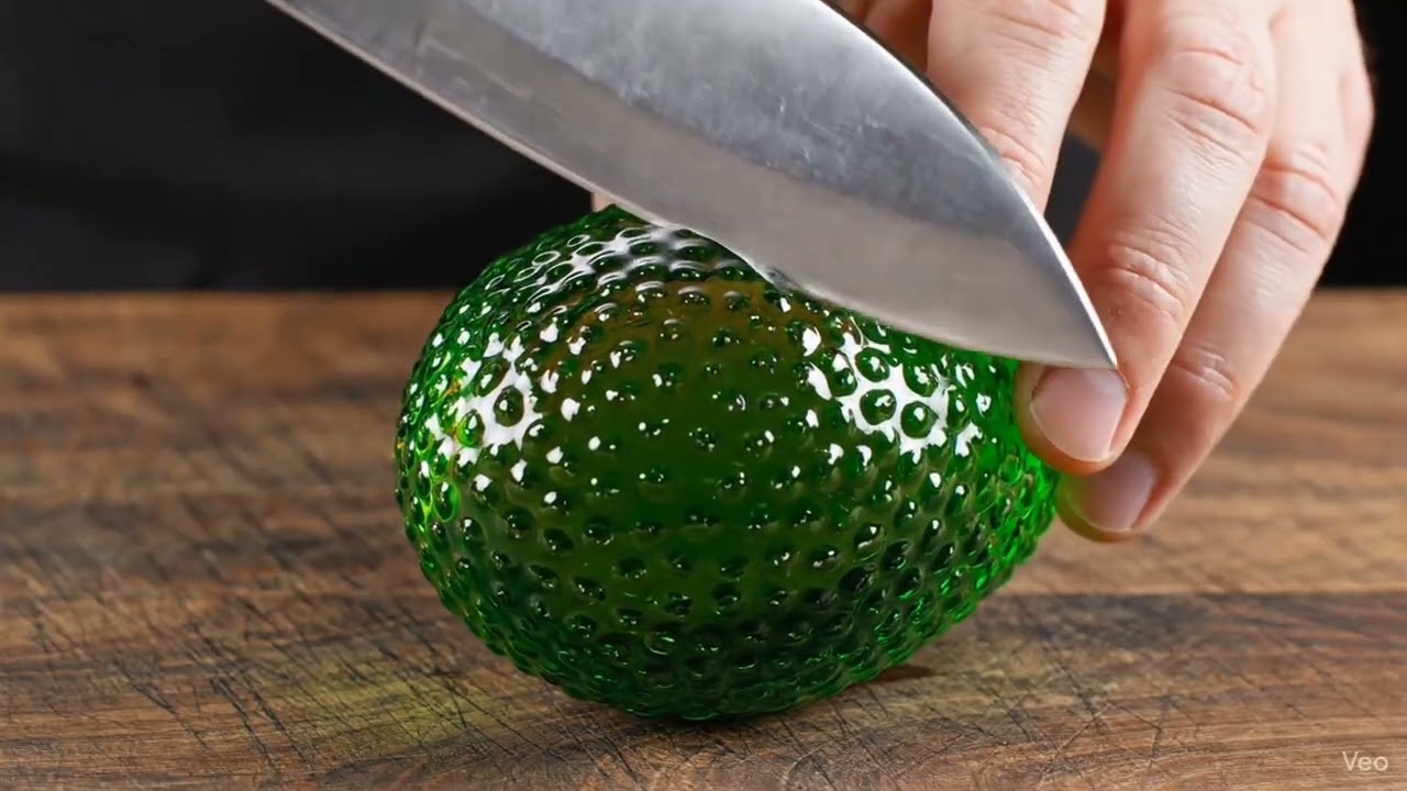 Cutting glass fruits 🍓