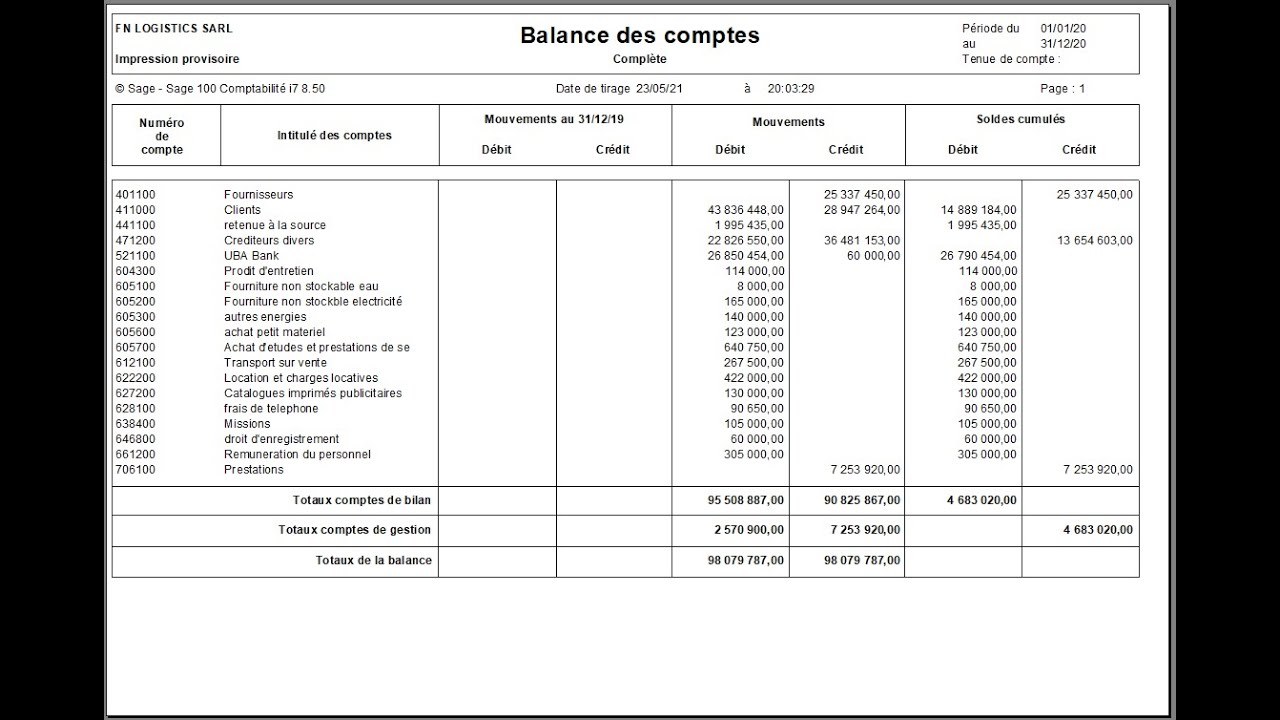 COMMENT FAIRE APPARAITRE LES ECRITURES D'A NOUVEAUX DANS LA BALANCE A 6 COLONNES ( 1ère & 2ème  Col)