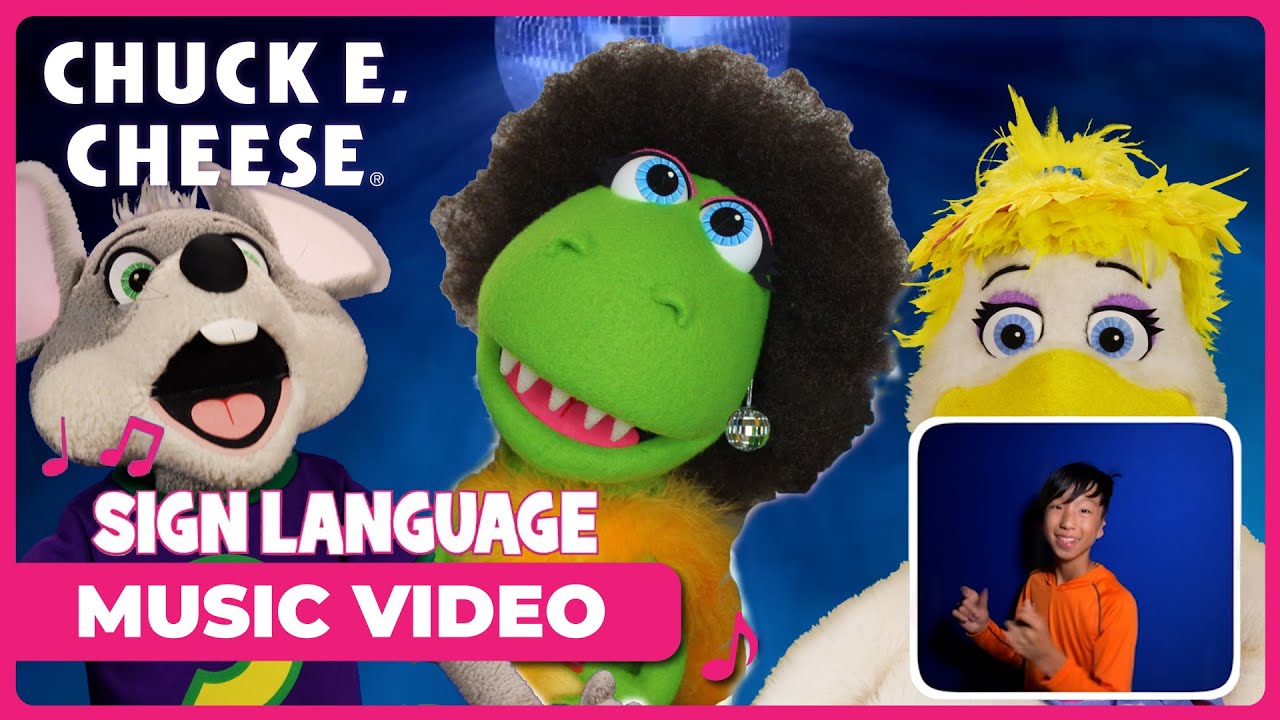 🦖✨Disco Dancing Dinosaur Party (Sign Language) | Fun-Filled Chuck E. Cheese Music Video