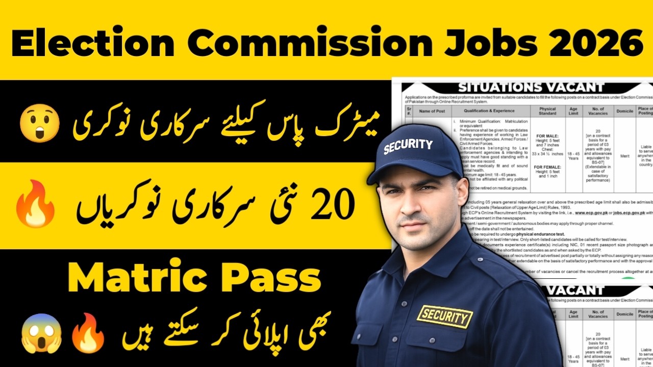 Election Commission Pakistan Jobs 2026 | Security Personnel BS-07 Jobs | Online Apply