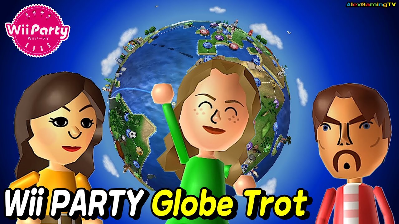 Wii Party - Globe Trot (Advanced com) Daddy Vs Gabriele Vs Kathrin Vs Fumiko |  AlexGamingTV
