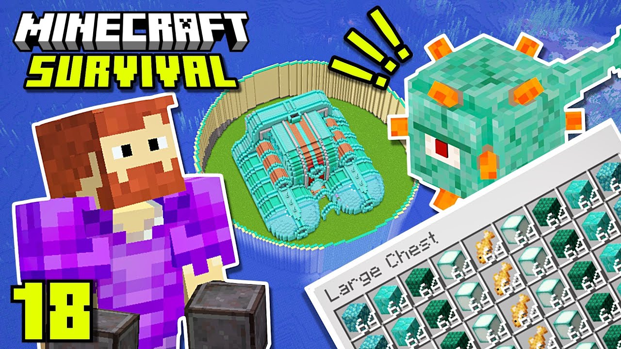 Zo bouw je een GUARDIAN FARM in Minecraft Survival!