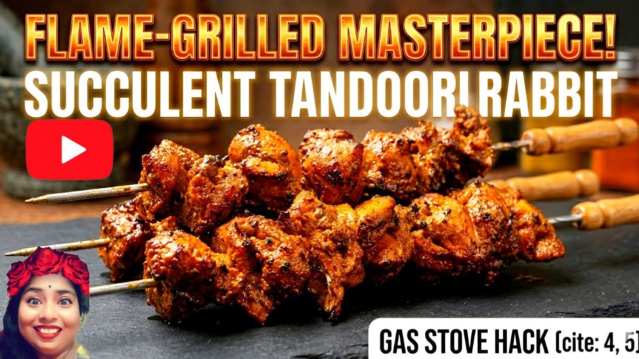 Today's Menu ! Juicy Tandoori Rabbit on a Gas Stove | Exotic Meat Recipe | #cooking #exoticfood |