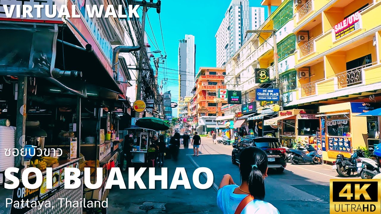 Virtual Walk 4K UHD – Soi Buakhao & Lengkee & Chaiyapoon| Pattaya, Thailand