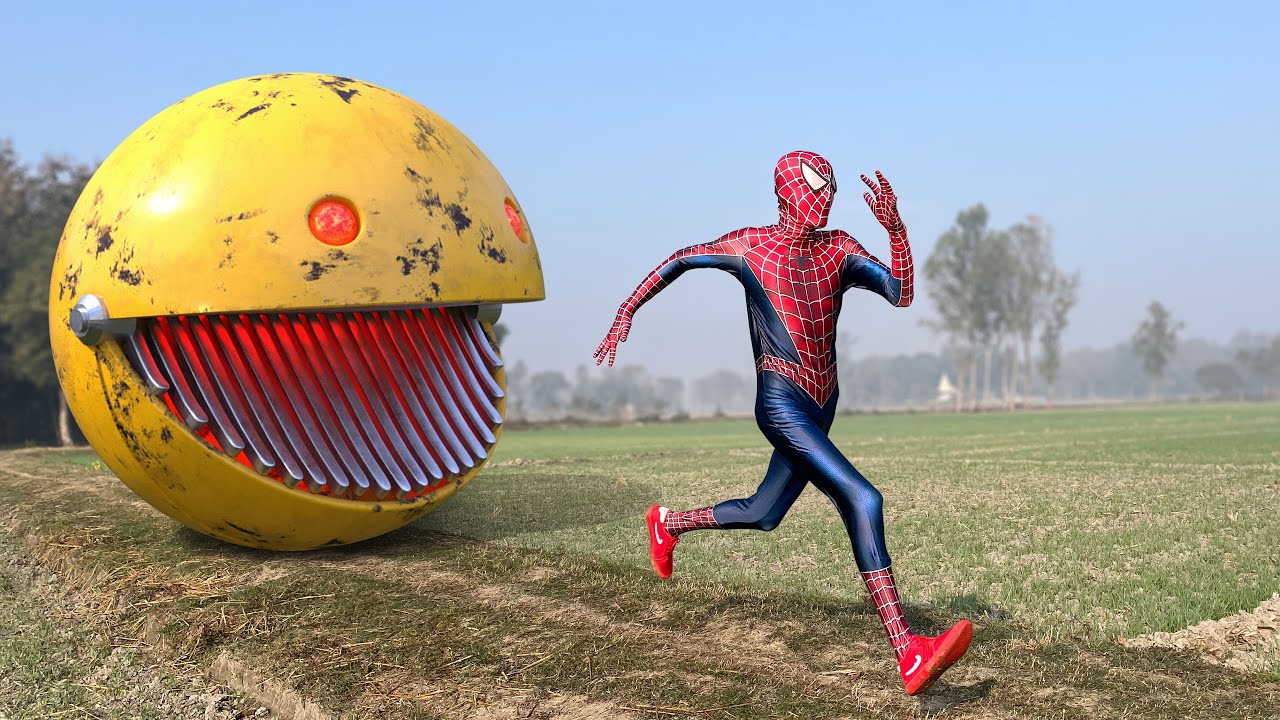 PACMAN vs SPIDERMAN  IN REAL LIFE | Compilation Video  2025 | #pacman  #spiderman