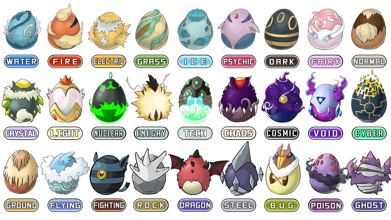 All New Eeveelution Types & Pokemon Eggs - 1M Subscribers Special !
