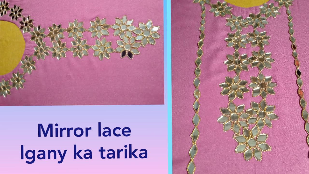Mirror lace lgany ka tarika with best trick by Musarat Cut And Stitch