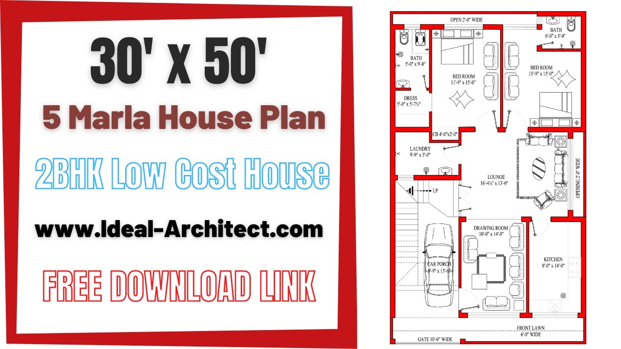 5 Marla House Design | 30x50 House Plan | 5 Marla House Plan