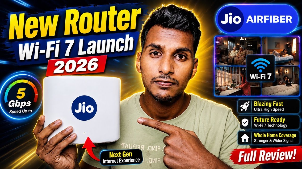 Jio AirFiber New Wi-Fi 7 Router Launch 🤩 | Free Installation for All Users | 5Gbps Speed