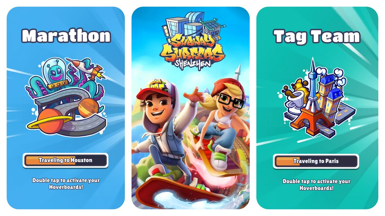 Subway Surfers Shenzhen vs Marathon Houston vs Tag Team Paris