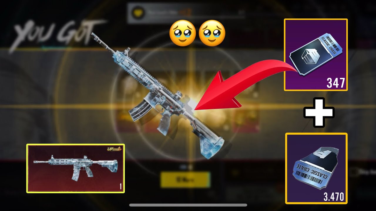 New premium crate opening M416 glacier with 350 classic crate opening pubg mobile finally