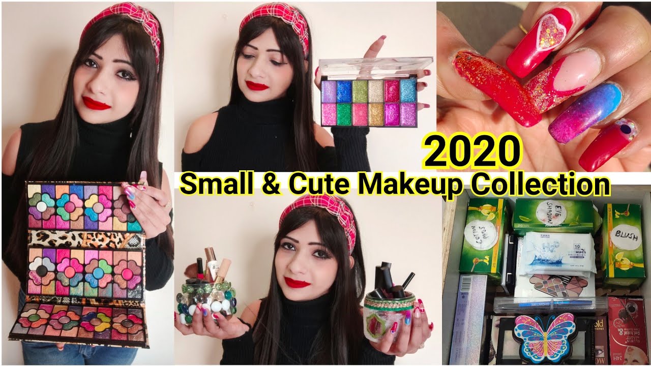 My Small And Awesome Makeup Collection 2020 + Storage Ideas By Using Waste Material At Home