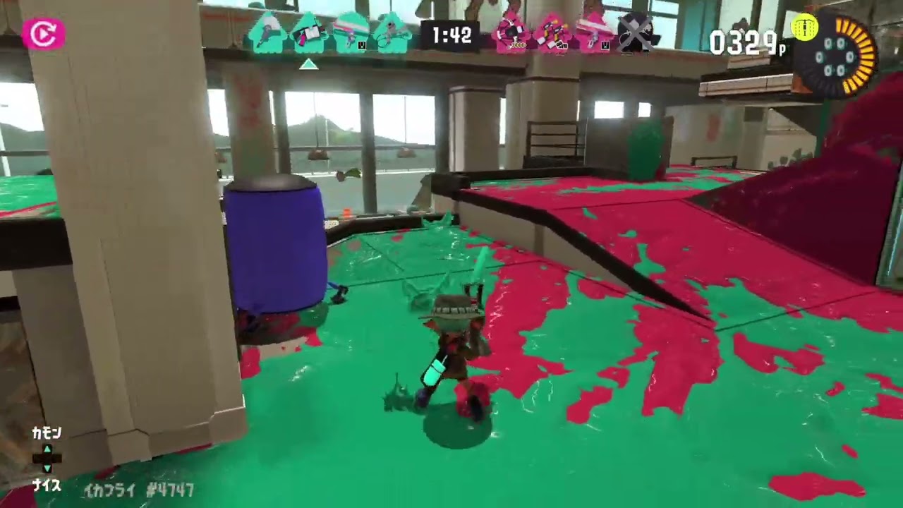 🟢成長中のチャレンジャーイカフライ#スプラトゥーンエキサイティングナワバリバトル#スプラ３丁目５２ガロン街#新世界に挑戦 @Dragon_Home1964