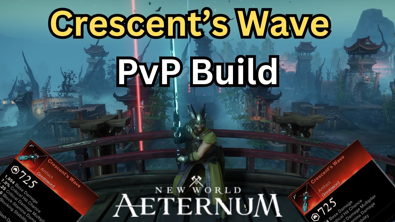 Crescent's Wave Throwing Hatchet PvP Build New World Aeternum with CTF gameplay