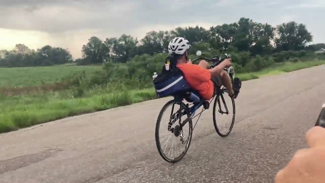 Bacchetta Recumbent. Cycling in Kansas territory. # Cyclists #recumbent #bacchetta