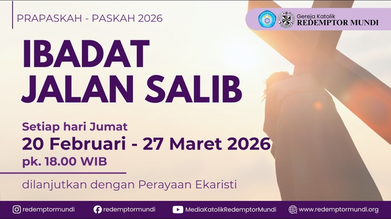 Ibadat Jalan Salib & Misa Sore  | Jumat, 20 Februari 2026 | 18.00 WIB