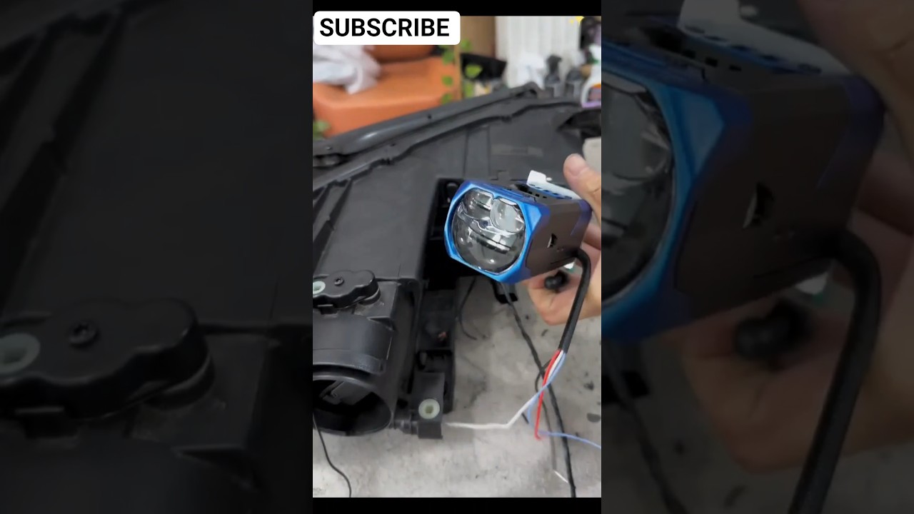Car Headlight Transformation LED Bifocal Lens #Shorts AutoArt