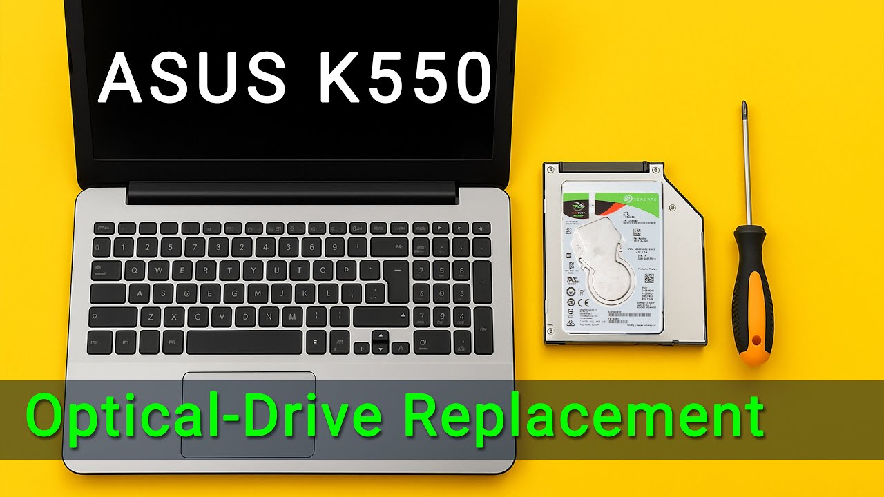 Asus K550 Optical-Drive Replacement & HDD/SSD Caddy Install Guide