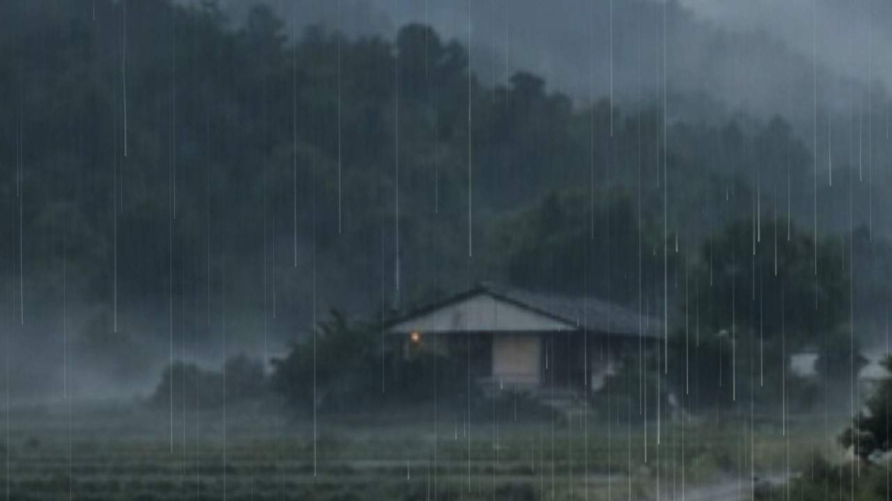 🌧 8시간 시골 빗소리 ASMR | 깊은 숙면 유도 🌙 백색소음 자연 힐링 | 집중·명상·휴식용