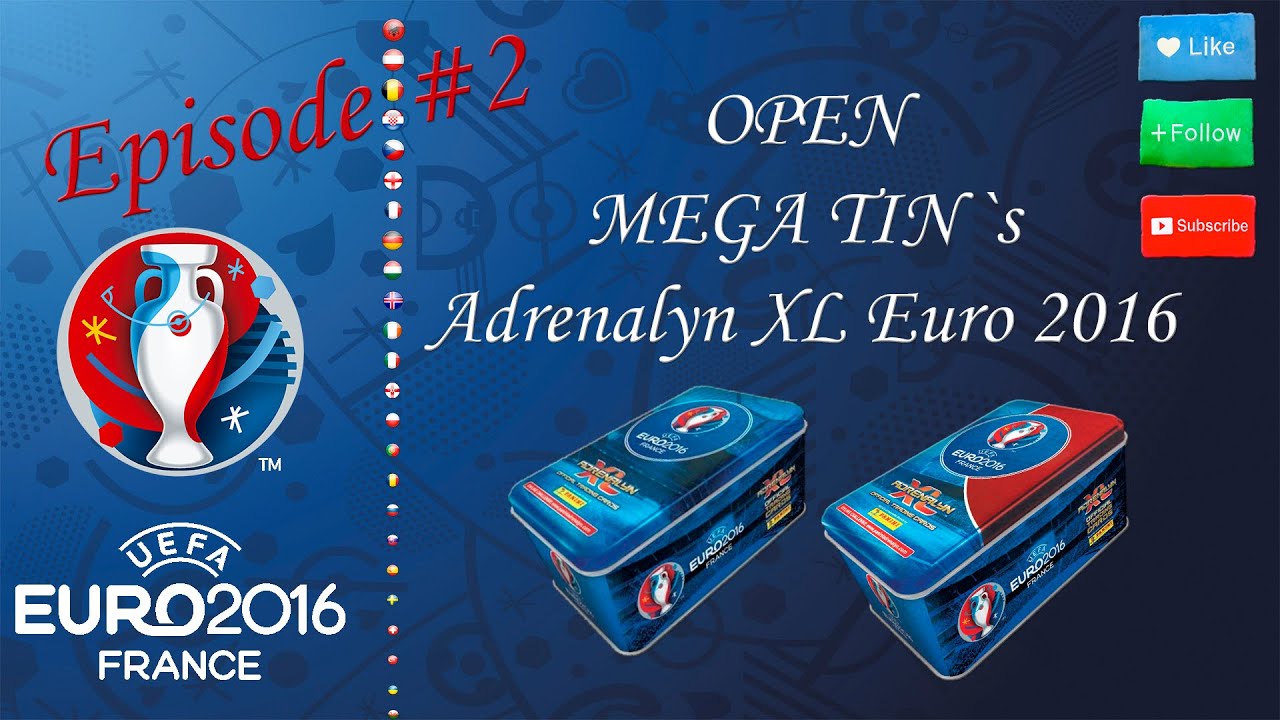 Panini Euro 2016 Adrenalyn XL 1 MEGA tin open [Панини - Евро 2016 Адреналин Тин - открытие]