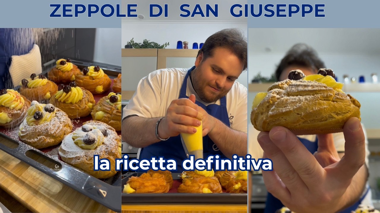ZEPPOLE DI SAN GIUSEPPE , la ricetta  DEFINITIVA! Fritte e al forno con crema pasticcera e amarene