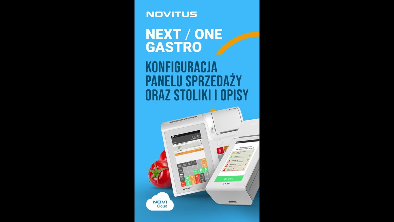 Novitus NEXT/ONE GASTRO - Konfiguracja panelu sprzedaży oraz stoliki i opisy do zamówień.
