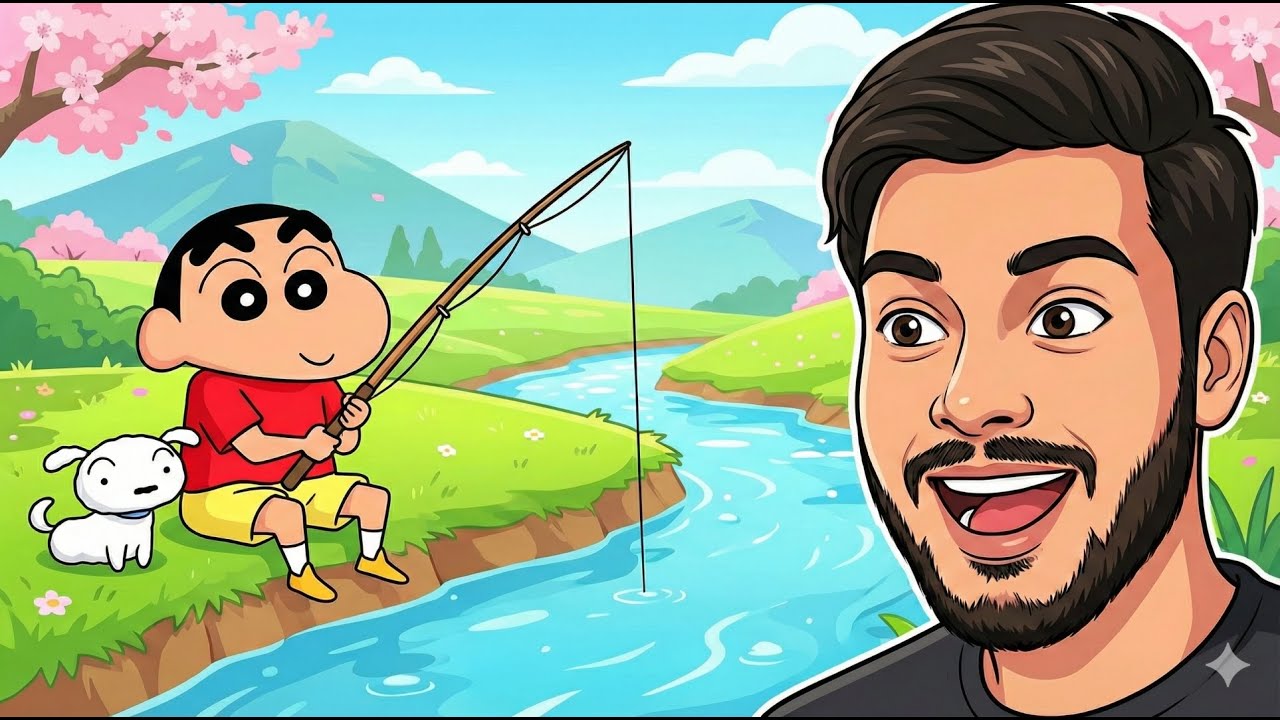 FISHING WITH SHINCHAN 🎣😂 | SHIRO OF COAL TOWN | Khelbabu Simulation