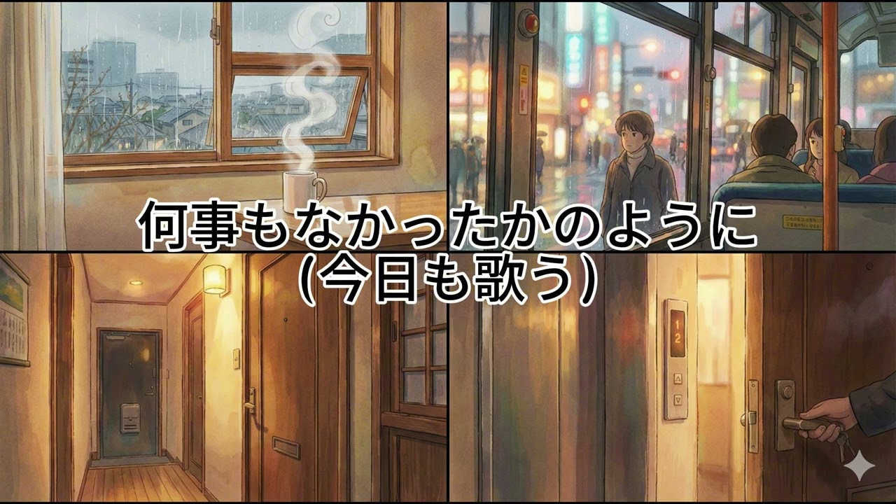 何事もなかったかのように #演歌 #演歌風 #歌謡曲 #バラード #失恋ソング #切ない #歌詞 #歌詞動画 #夜の街 #帰り道 #冬の歌 #余韻 #静かな歌 #日本の雰囲気