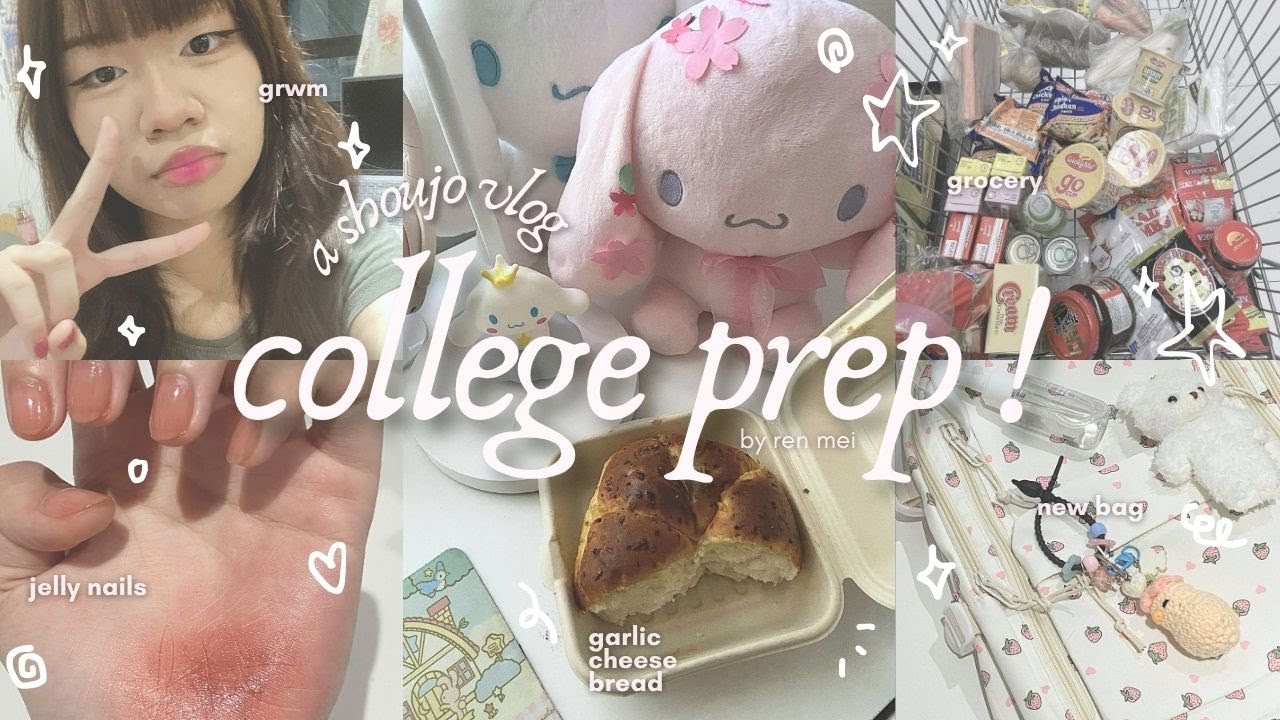 college back 2 school prep vlog ☀ new backpack, blush nails, grocery shopping, running errands ⭑🦋๋࣭