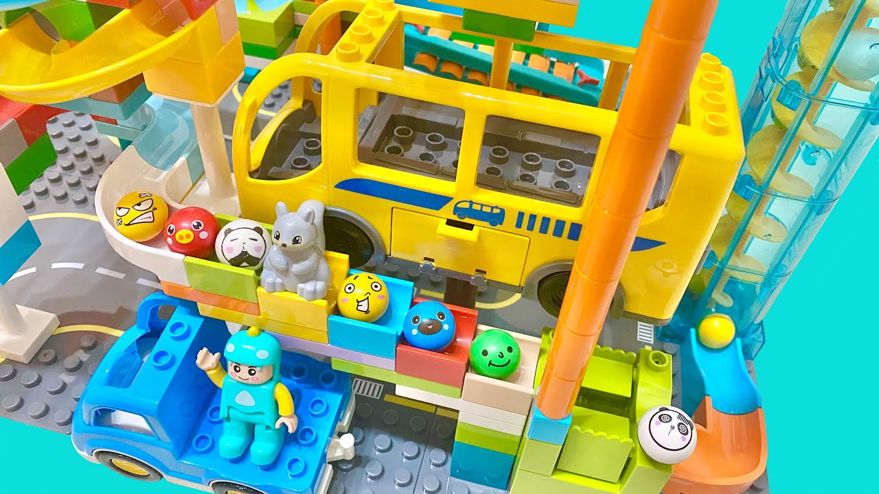 Satisfying  Marble Track Set     Rolling Ball Sculpture  Marble Run　gift to my son    ASMR　LEGO