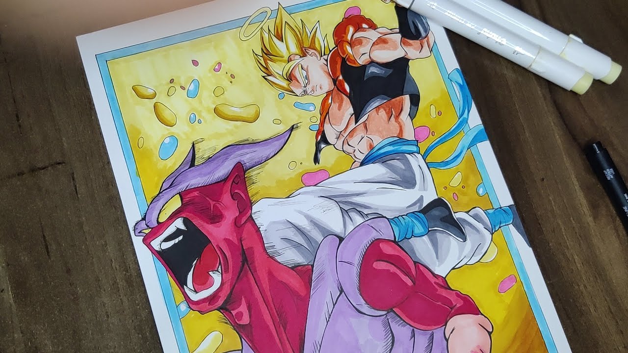 Drawing Gogeta Kicking Janemba